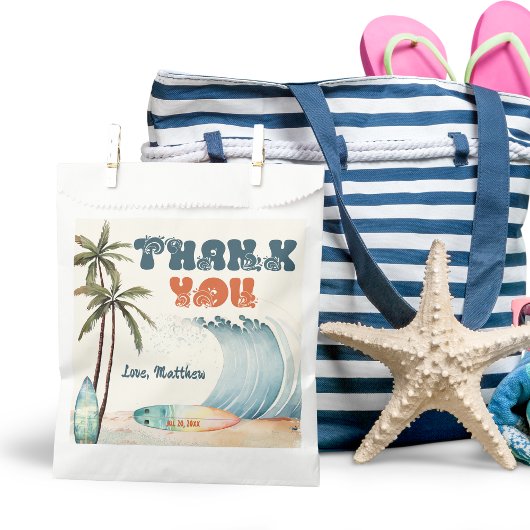 Sachets En Papier Beach Wave Surf Merci fête d'anniversaire