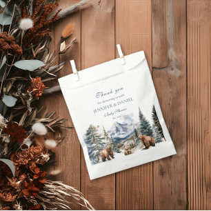Sachets En Papier Bear Adventure Winter Snow Mountain Baby shower