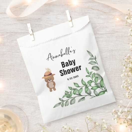 Sachets En Papier Bear mignonne dans le Baby shower du bois (Coupé)
