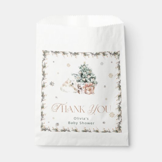 Sachets En Papier Bear polaire mignonne Baby shower moderne Favorise (Devant)