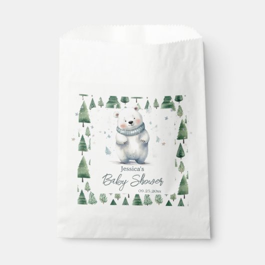 Sachets En Papier Bearly Wait Teddy Bear Baby shower d'hiver (Devant)