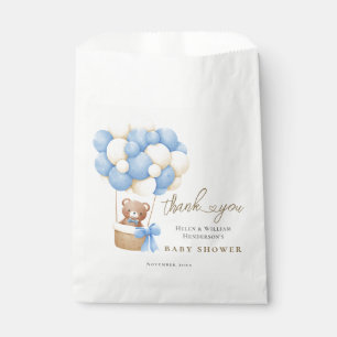 Sachets En Papier Bearly Wait Teddy Bear Ballons Bleus