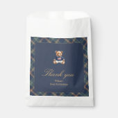 Sachets En Papier Beary First Navy Plaid Teddy Bear Birthday (Devant)