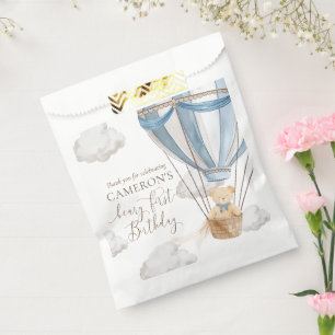Sachets En Papier Beary First Teddy Bear Hot Air Balloon Anniversair
