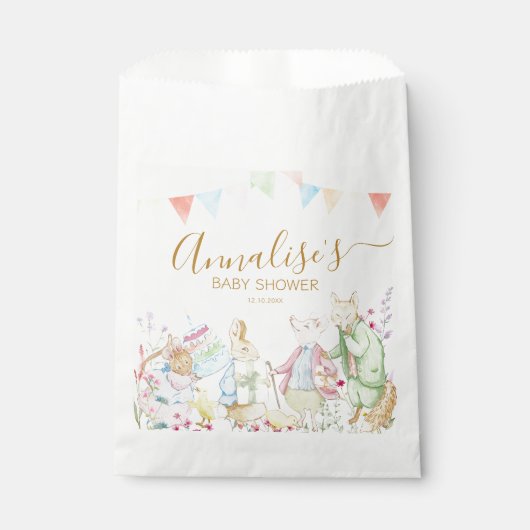 Sachets En Papier Beatrix Peter le lapin Baby shower des bois (Devant)