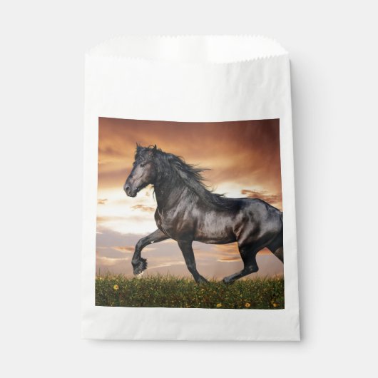Sachets En Papier Beau Cheval Noir (Devant)
