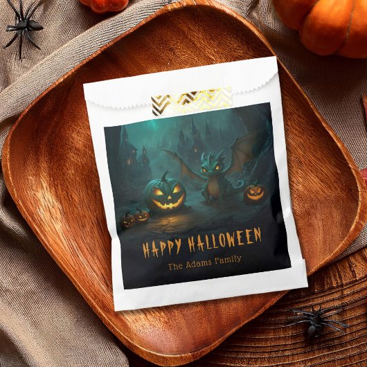 Sachets En Papier Beau Dragon d'Halloween avec Citrouilles effrayant