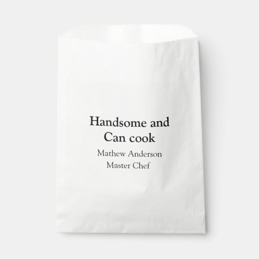 Sachets En Papier Beau et peut cuisiner ajouter nom master chef date (Devant)