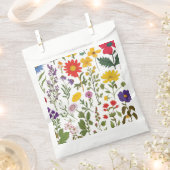 Sachets En Papier Beau Fleur sauvage rétro des années 60, (Coupé)