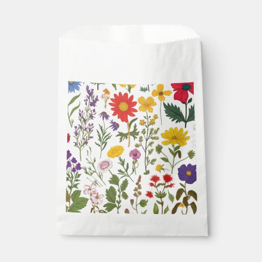 Sachets En Papier Beau Fleur sauvage rétro des années 60, (Devant)