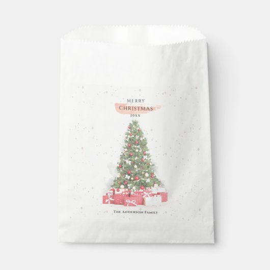 Sachets En Papier Beau Noël Arbre Aquarelle Vacances Art (Devant)