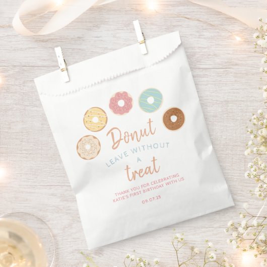 Sachets En Papier Beau Pastel Donut Partir sans traiter Anniversaire (Coupé)