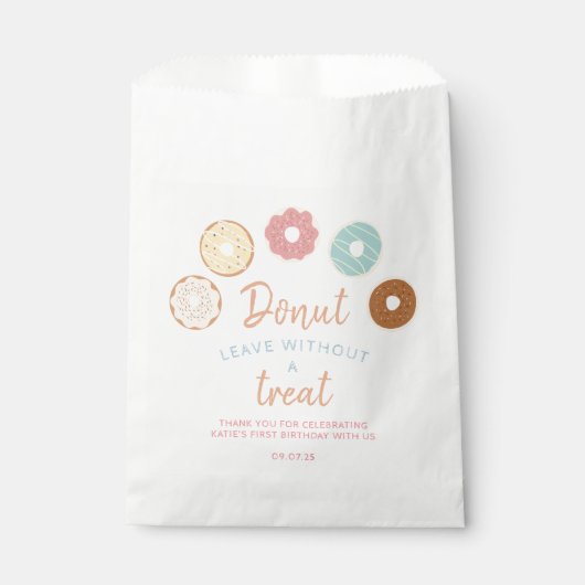 Sachets En Papier Beau Pastel Donut Partir sans traiter Anniversaire (Devant)