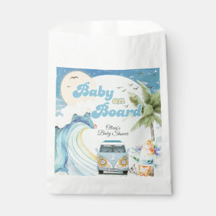Sachets En Papier Bébé à bord Baby shower de plage Retro Surfing