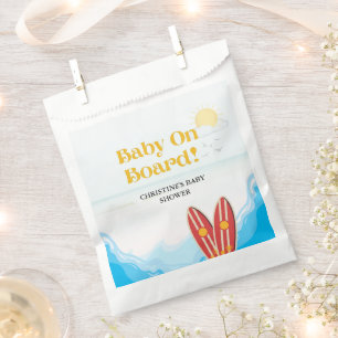 Sachets En Papier Bébé à bord du baby shower de plage merci