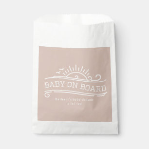Sachets En Papier Bébé à bord surf Baby shower rose