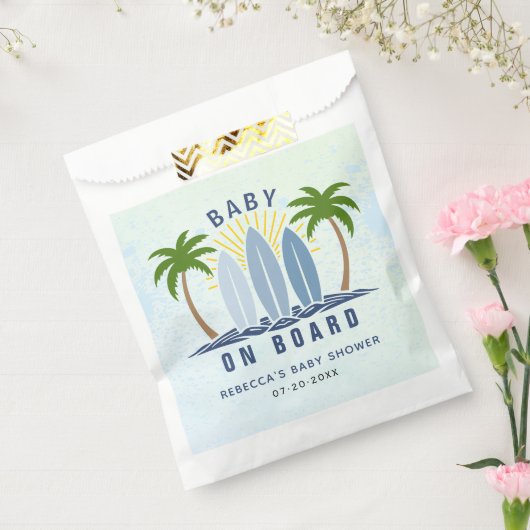 Sachets En Papier Bébé à bord surf splash bleu bébé garçon douche (Scellé)