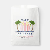 Sachets En Papier Bébé à bord surf splash rose bébé douche (Devant)