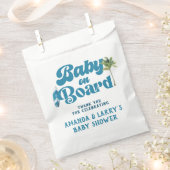 Sachets En Papier Bébé bleu rétro à bord Baby shower Surf (Coupé)