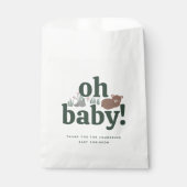 Sachets En Papier Bébé couchage mignon Ours Cub Baby shower en bois (Devant)