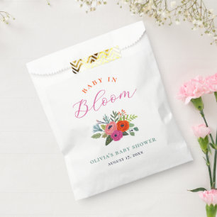 Sachets En Papier Bébé en Fleur Baby shower floral brillant