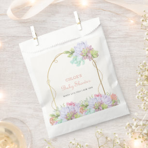 Sachets En Papier Bébé En Fleur Boho Arch Baby shower Cactus