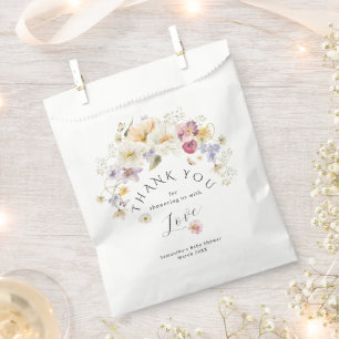 Sachets En Papier Bébé en fleur Fleur sauvage Baby shower rustique