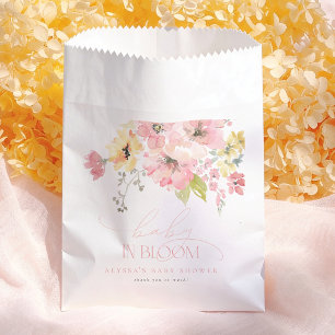 Sachets En Papier Bébé en fleurs Fille Baby Shower aquarelle florale