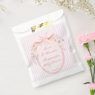 Sachets En Papier Bébé en fleurs rétro prépa noeud pap personnalisé