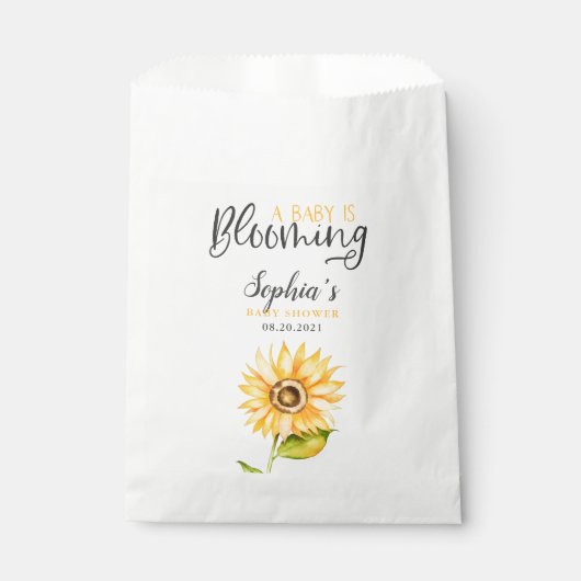 Sachets En Papier Bébé est florissante Sunflower Douche (Devant)