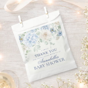 Sachets En Papier Bébé floral bleu en fleur Baby shower Dessert