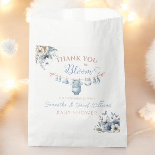 Sachets En Papier Bébé Floral En Fleur Bleu Bébé Garçon Douche