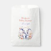 Sachets En Papier Bébé mignon Baby shower de fille d'éléphant (Devant)
