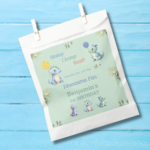 Sachets En Papier Bébé mignon Dinosaur 1er anniversaire Merci