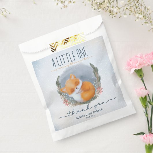 Sachets En Papier Bébé mignon Fox Baby shower hiver neige (Scellé)