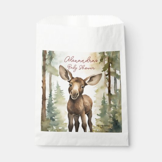 Sachets En Papier Bébé mignon Moose Baby shower neutre genre (Devant)