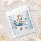 Sachets En Papier Bébé mignon Ours Pilote Avion Bleu Beau (Coupé)