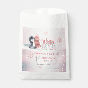 Sachets En Papier Bébé mignon Pingouin hiver ONE derland 1er anniver