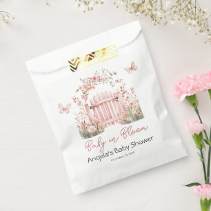 Sachets En Papier Bébé rose floral dans le Baby shower papillon en f