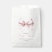 Sachets En Papier Bébé rose rousse Baby shower fille (Devant)