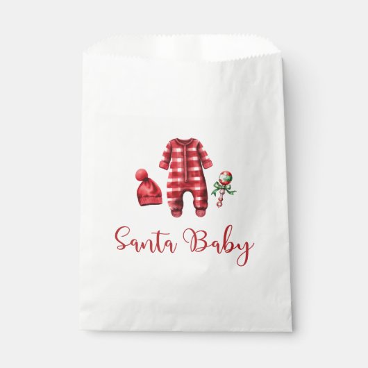 Sachets En Papier Bébé Santa Bébé Shower de Noël (Devant)