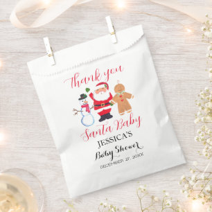 Sachets En Papier Bébé Santa Fête de douche Rouge Mignon simple Merc