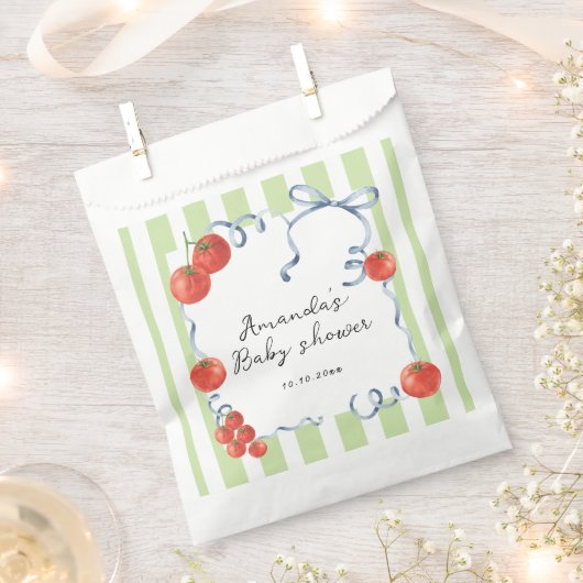 Sachets En Papier Bébé shower aquarelle tomate  (Coupé)
