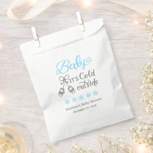 Sachets En Papier Bébé son froid dehors Baby shower garçon
