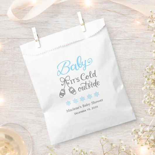 Sachets En Papier Bébé son froid dehors Baby shower garçon (Coupé)