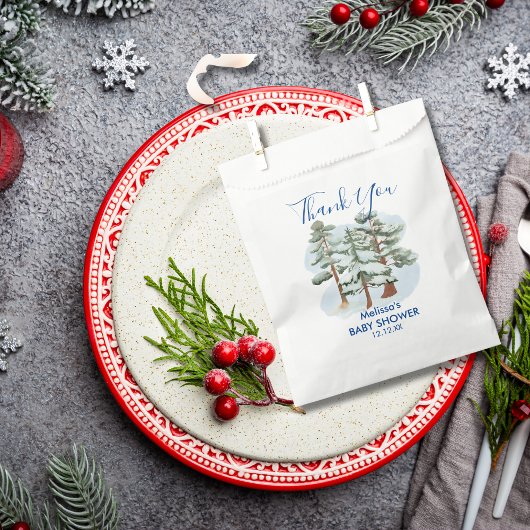 Sachets En Papier Bébé Son froid dehors Neige d'hiver Merci