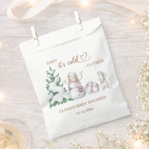 Sachets En Papier Bébé son rhume dehors. Baby shower