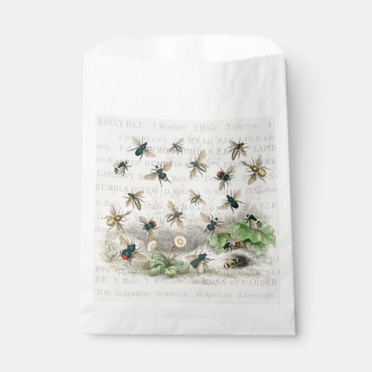 Sachets En Papier Bee Honey Travailleur Queen Bees Antique (Devant)