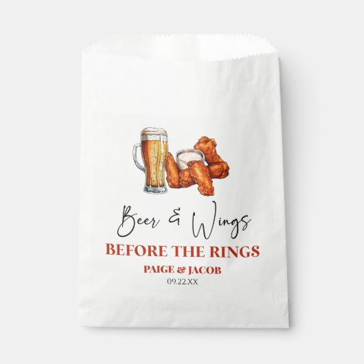Sachets En Papier Beer and Wings Before The Rings Rehearsal Dinner (Devant)