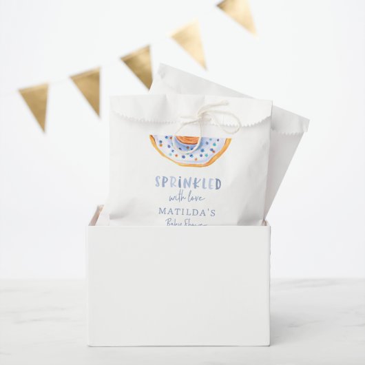 Sachets En Papier beigne baby shower bleu girly accueil mignon (Fête)